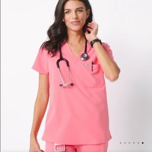 FIGS neon pink catarina scrub top size small NEW!!